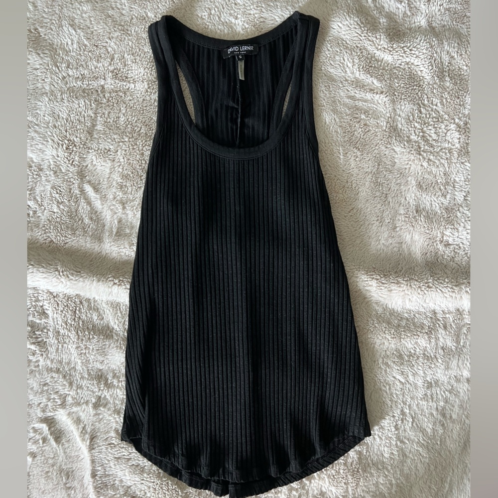 NWOT David Lerner Black Ribbed Tank